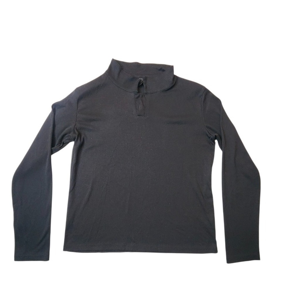 DAZY Top Womens Medium Black Ribbed Long Sleeve Size XL